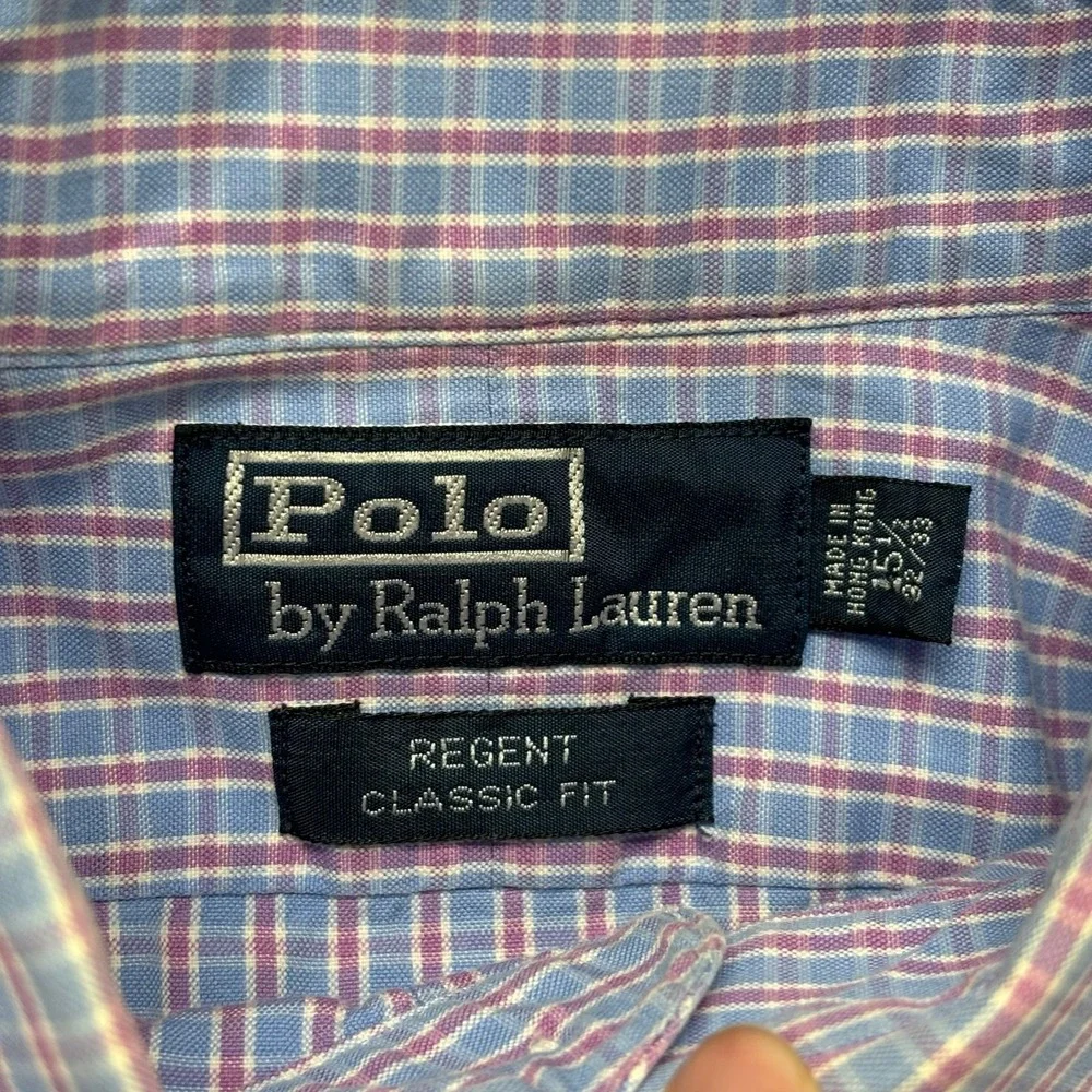 Polo Ralph Lauren Dress Shirt Regent Plaid Mens 15.5 32/33 Medium Classic Fit
